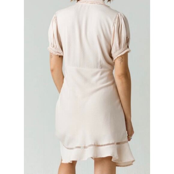 Free People Womens Warm Glow Petal Bloom Lace Pink Mini Dress Large NWT - Picture 2 of 8